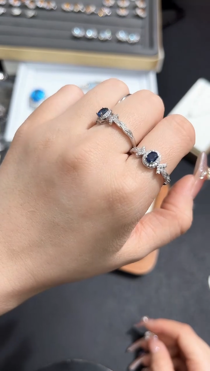 【闪购商品】蓝宝石戒指银S925镶嵌70F多样性发其一/1个
