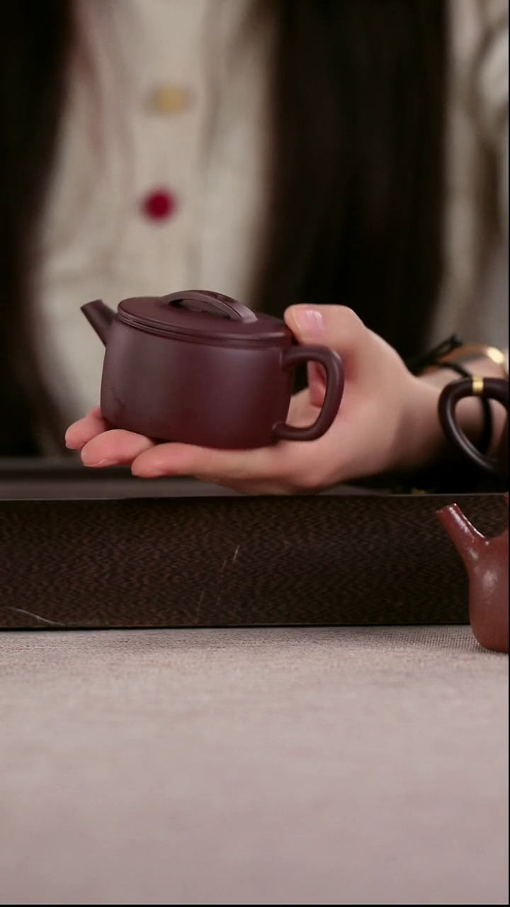 茶壶紫砂深井紫泥精工平底小汉瓦