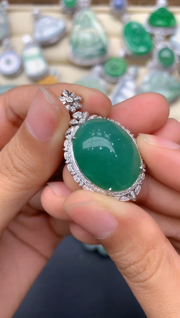 【闪购商品】翡翠颈饰18K金镶嵌371-中国好珍宝