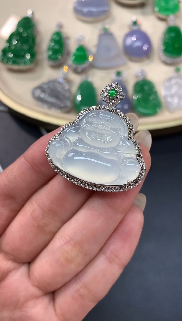 【闪购商品】翡翠吊坠(不含链)18K金镶嵌吊坠A159|16800