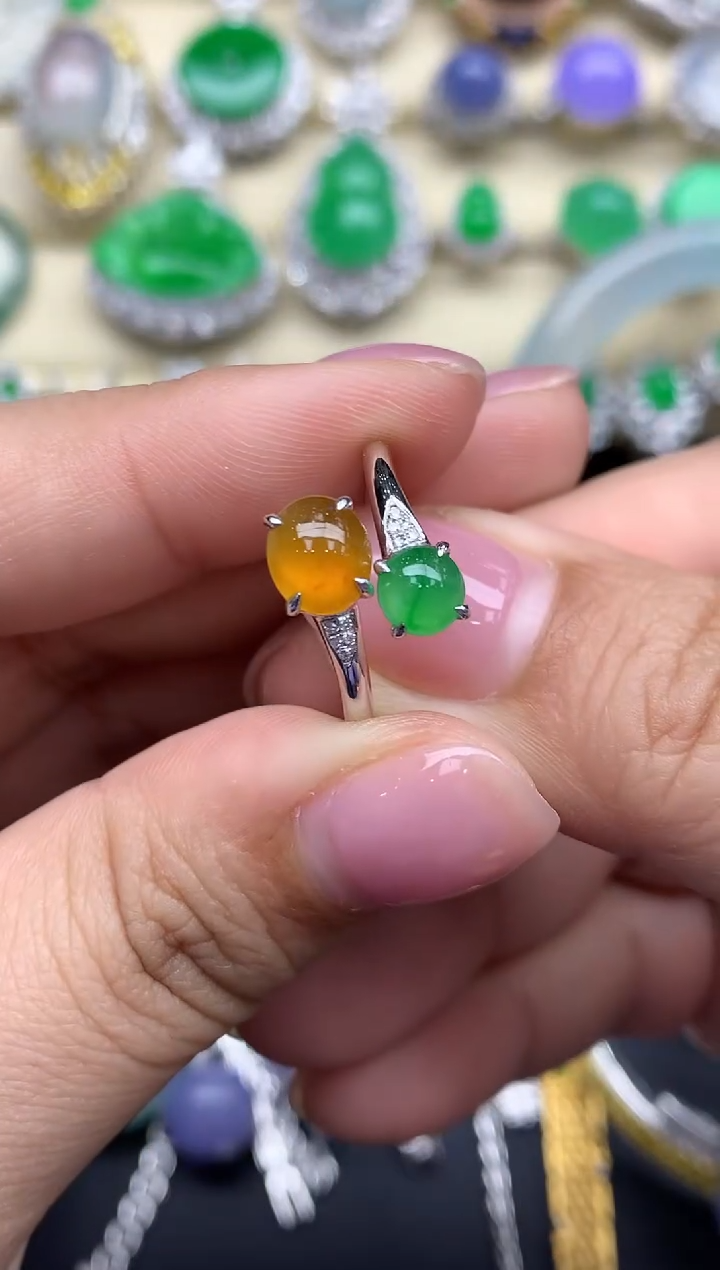 【闪购商品】翡翠戒指18K金镶嵌520-中国好珍宝