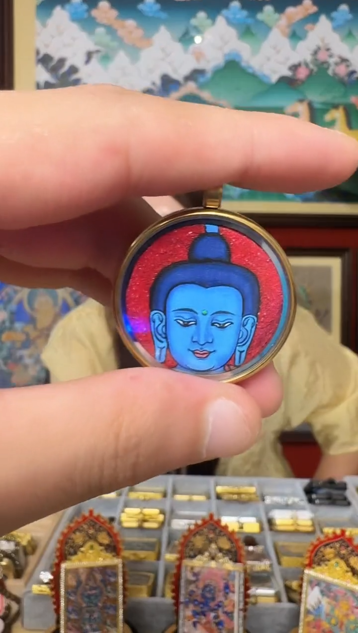 吊坠药老师-热贡纯手绘唐卡