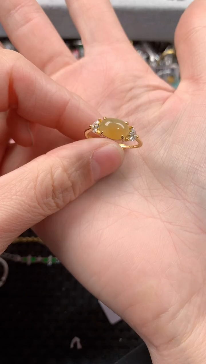 银S925镶嵌戒指翡翠777      9