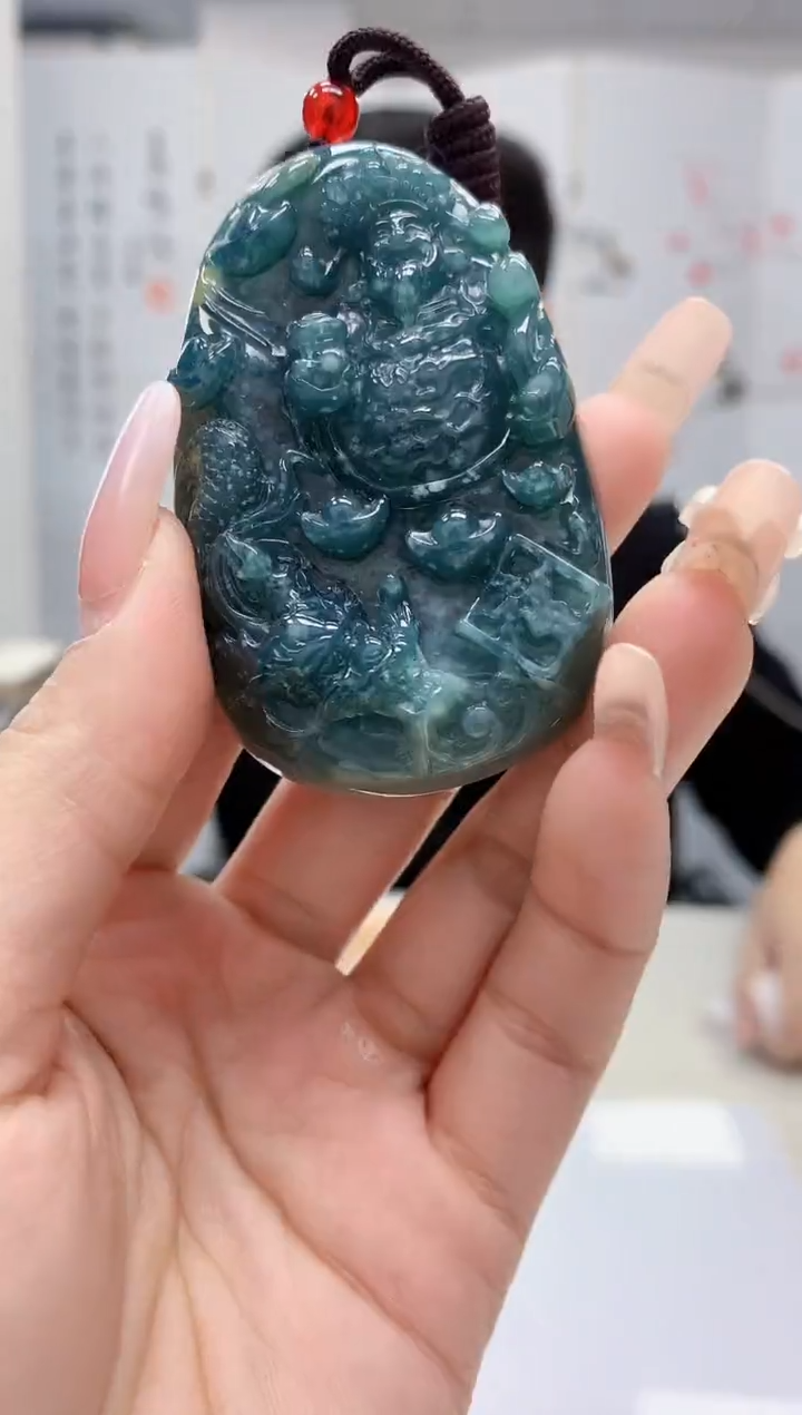 【闪购商品】定制翡翠未镶嵌4917lr-毛货挂件60