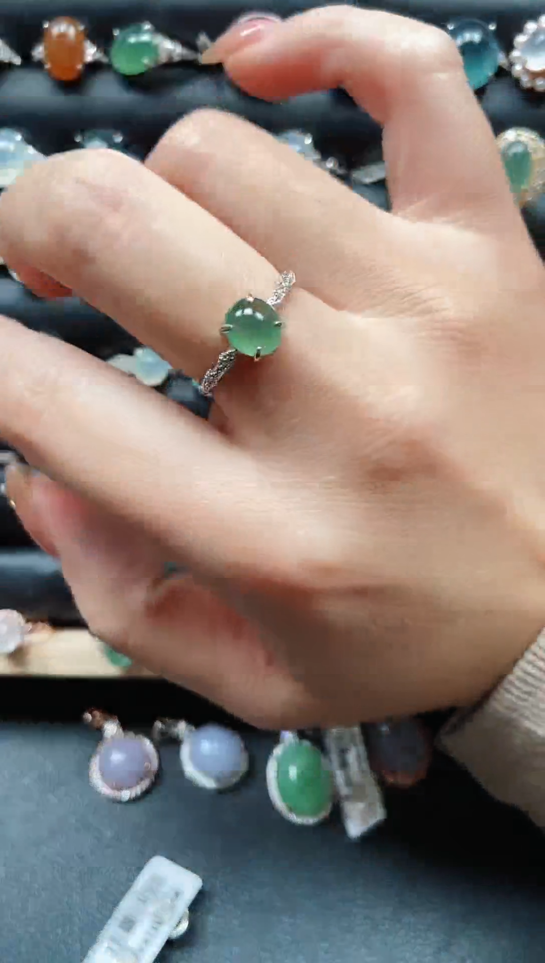 【闪购商品】翡翠戒指银S925镶嵌3333333333