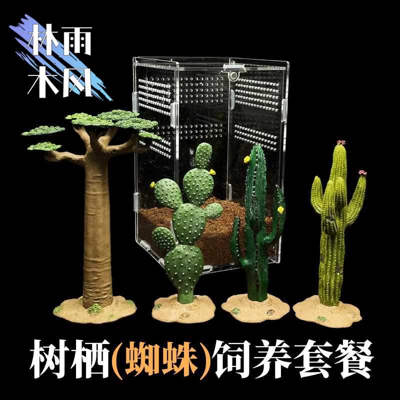 树栖蜘蛛拼装式亚克力饲养盒全套一站式宠物饲养带恒温加热可选