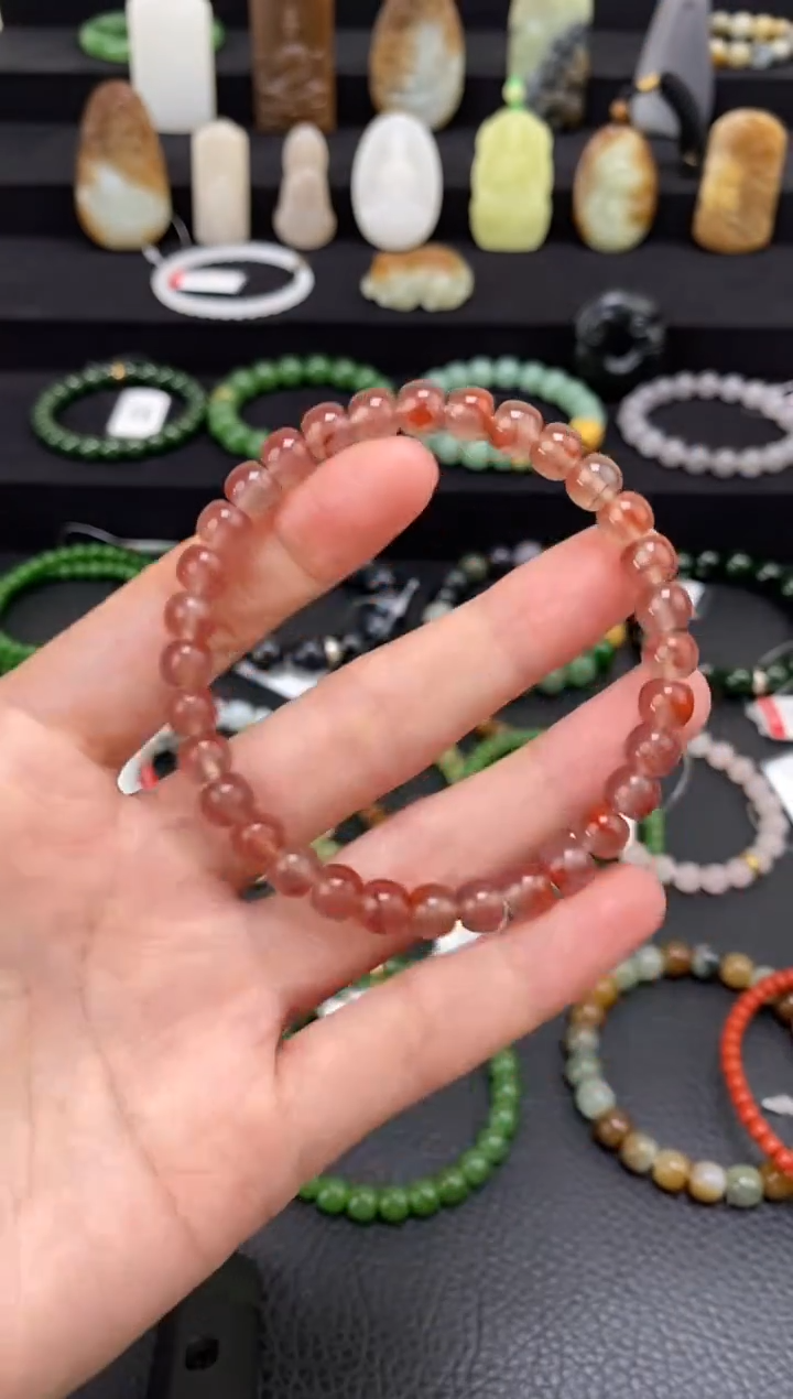 未镶嵌车挂玛瑙/玉髓7mm老型手串