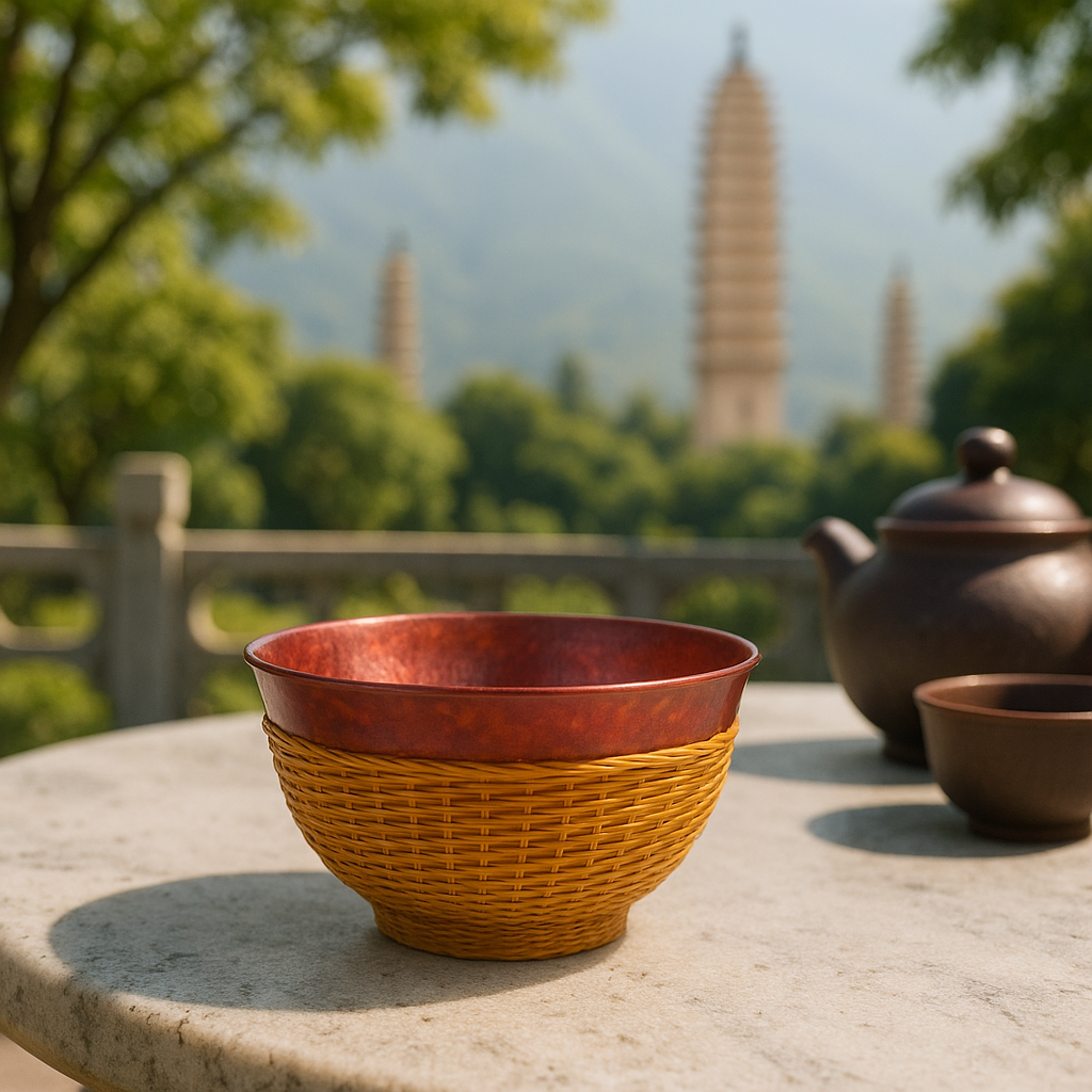 【纳兰专属】竹丝精编彩铜杯底3.5 口7高3.5100ml（GT044）