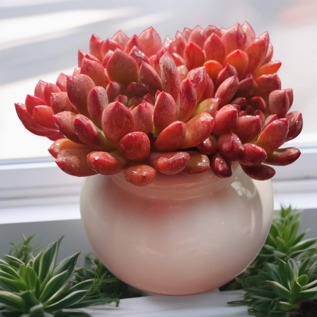 【②号】幸运红石榴 红宝石（3-4头起/冠幅4-6cm/送白色大肚大口福盆）