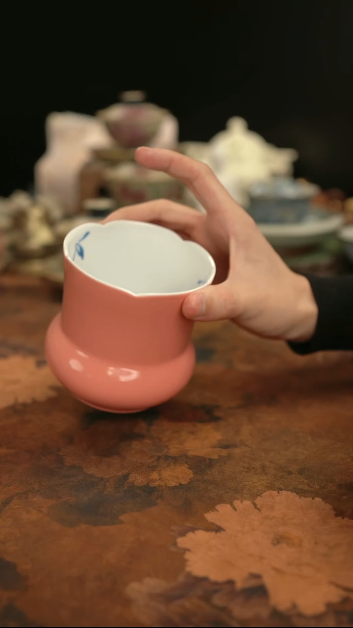 摩吉陶陶闪拍链接 粉色手绘建水