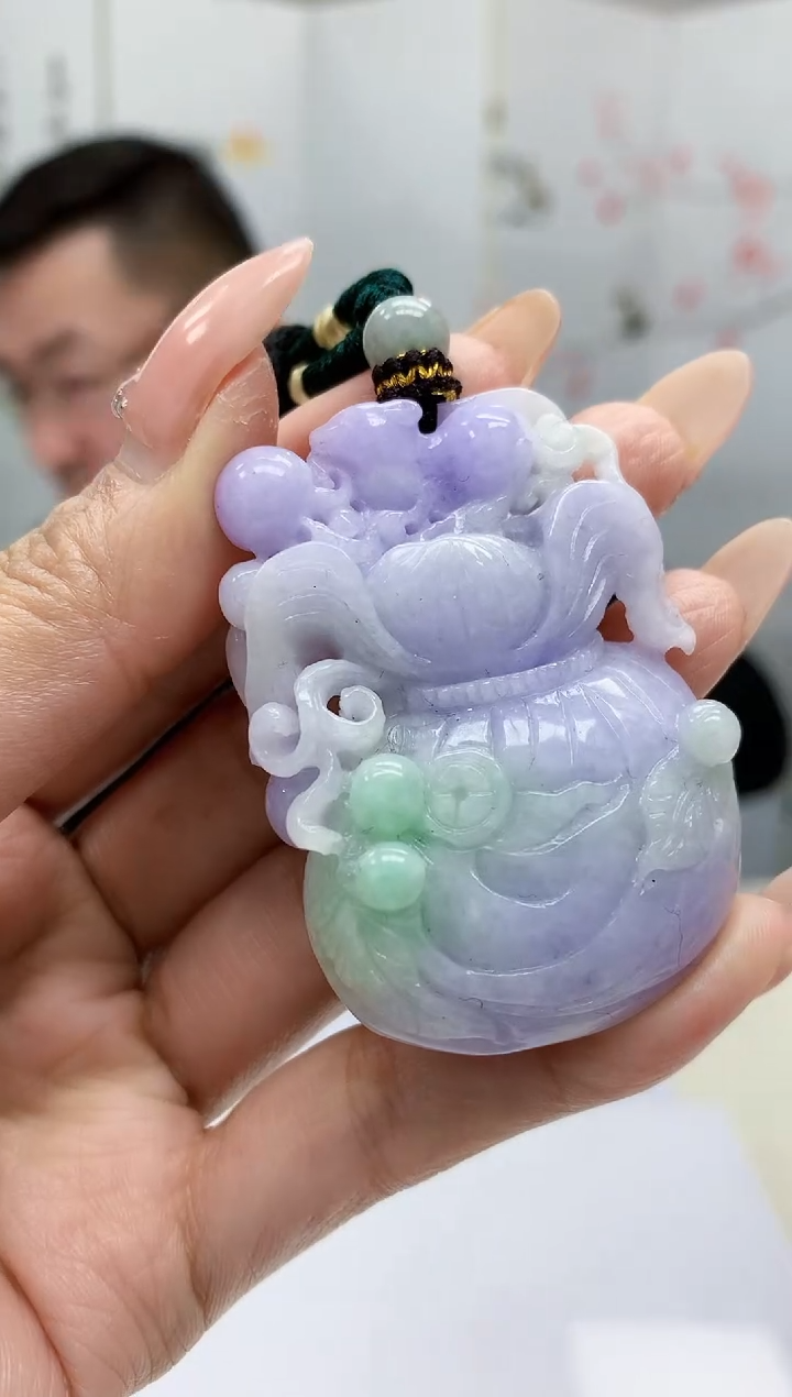 【闪购商品】定制翡翠未镶嵌5152MM-毛货挂件89