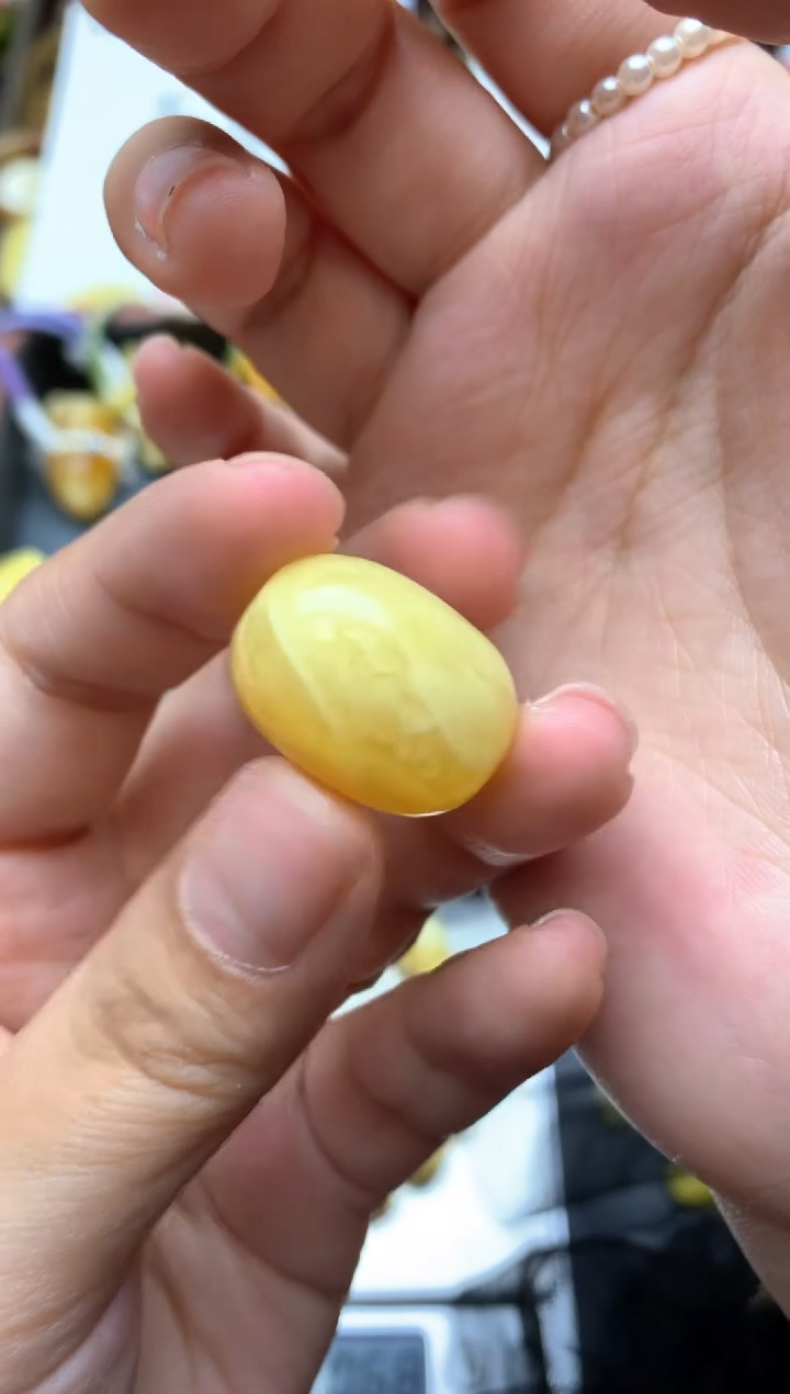 【闪购商品】琥珀珠宝奇石未镶嵌006琥珀蜜蜡花粉有纹小坑介意勿拍