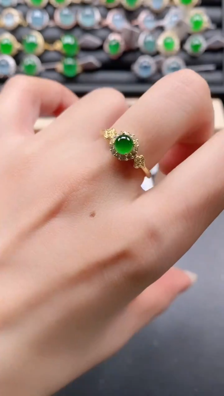 银S925镶嵌戒指翡翠1111