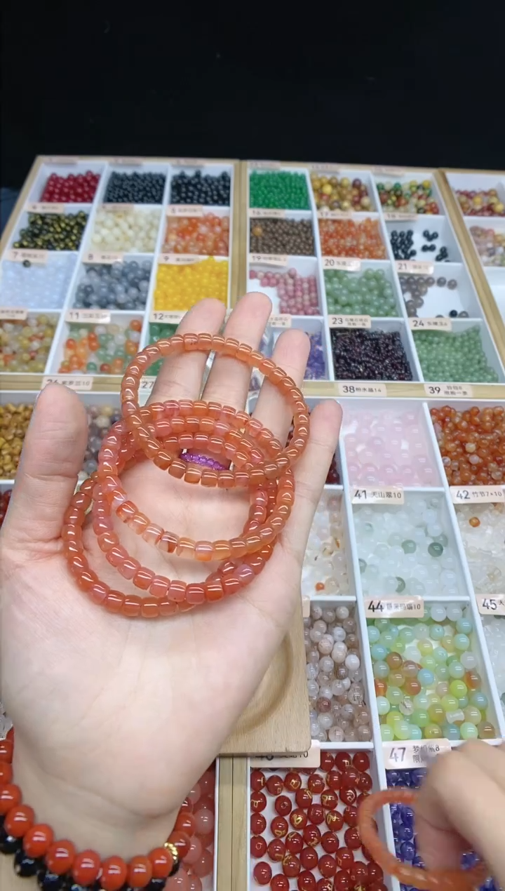 【闪购商品】南红玛瑙手串未镶嵌南红直切5-7多样性发一