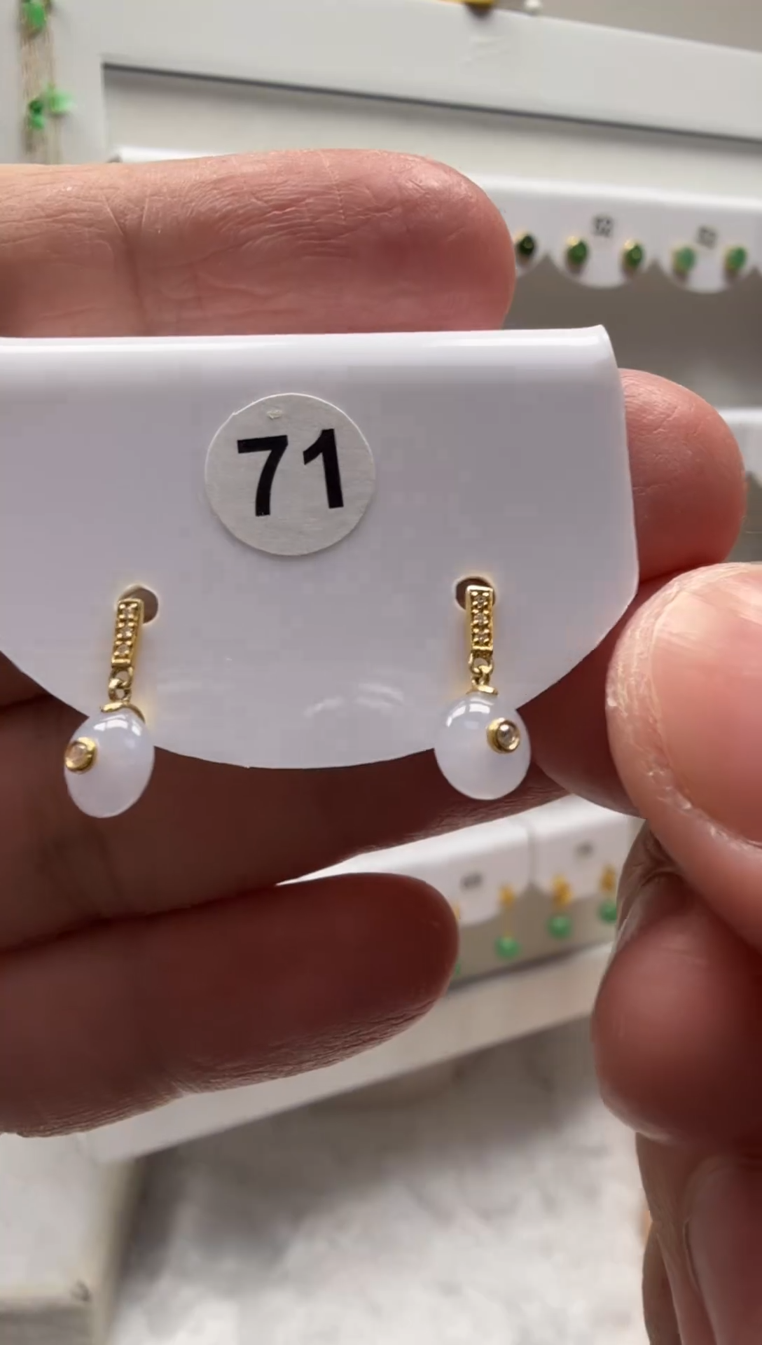 18K金镶嵌翡翠耳饰缅甸天然翡翠a货