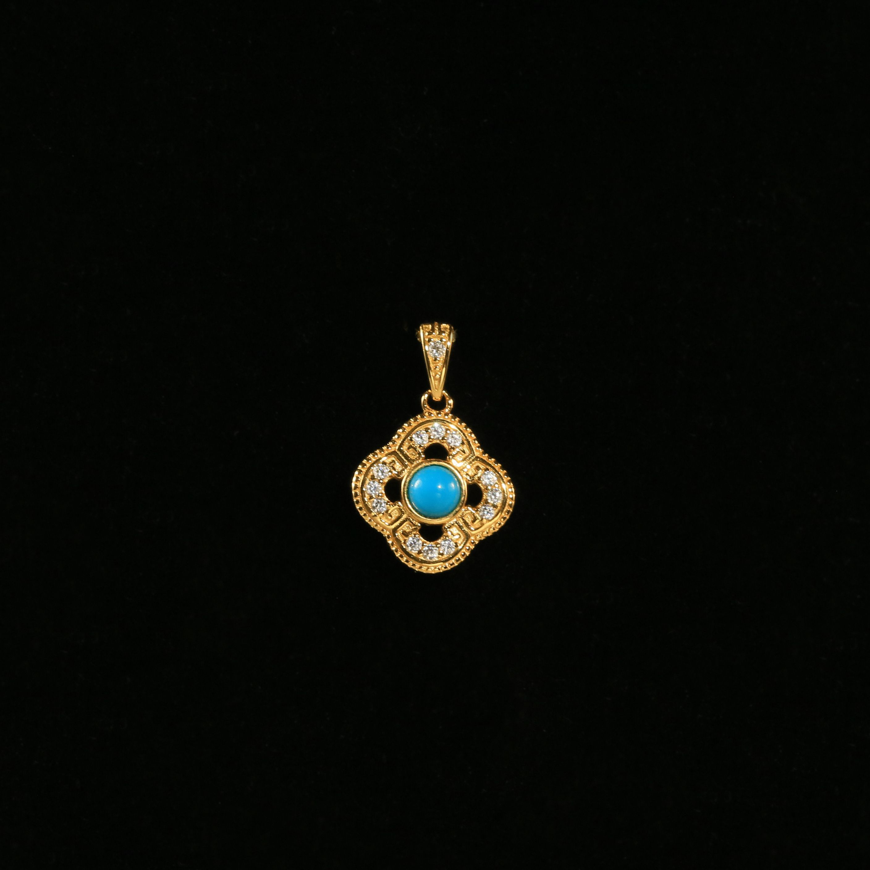 【Jessie专属】S925绿松石睡美人四叶草系列吊坠（4mm）BJH0599A