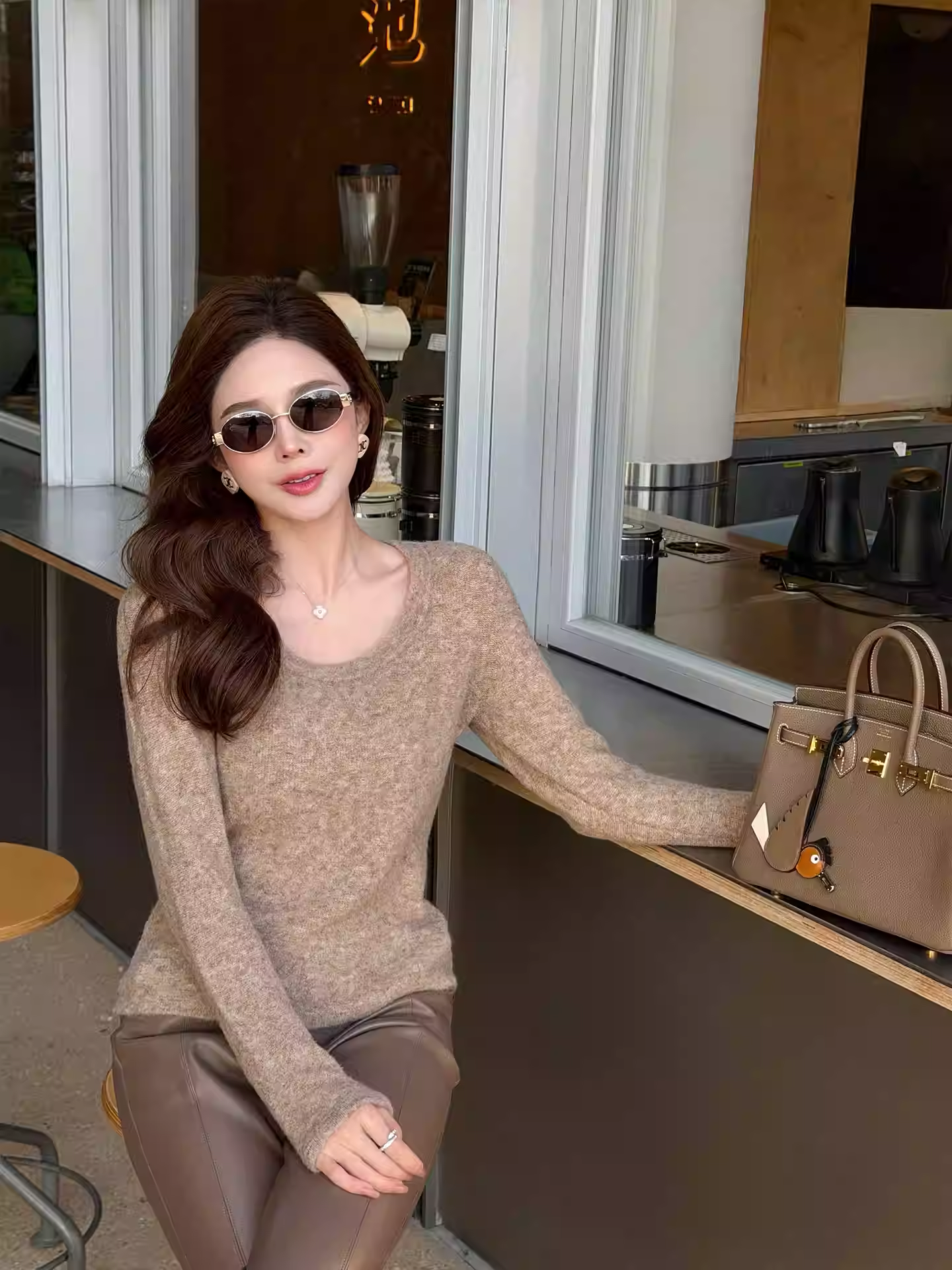 SJJ-SHANG【酸奶衫】澳洲羊毛14支7针蓬松柔软感U型针织衫q136430p