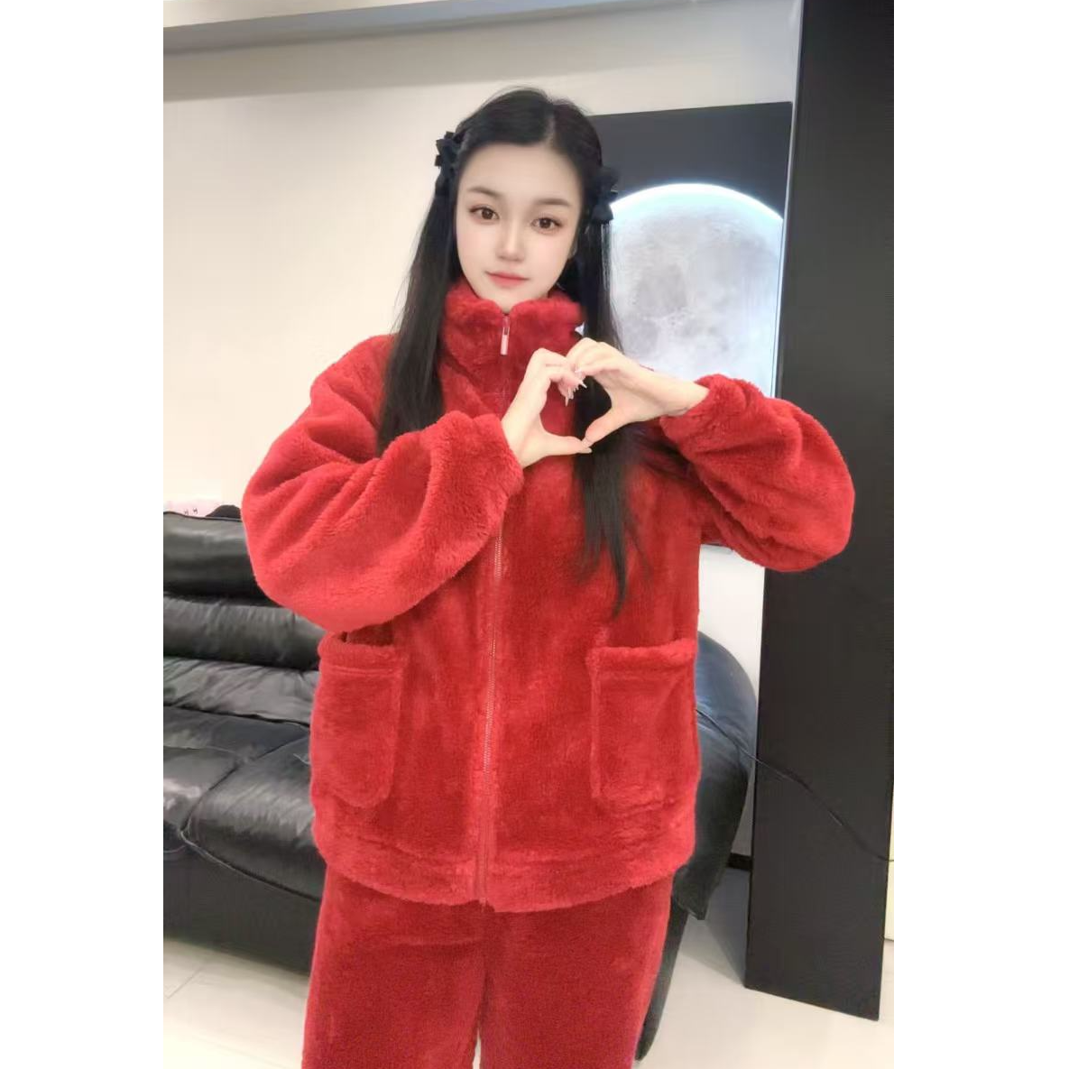 【情侣专属】新款秋冬季睡衣家居服加绒加厚情侣睡衣套装长袖开衫