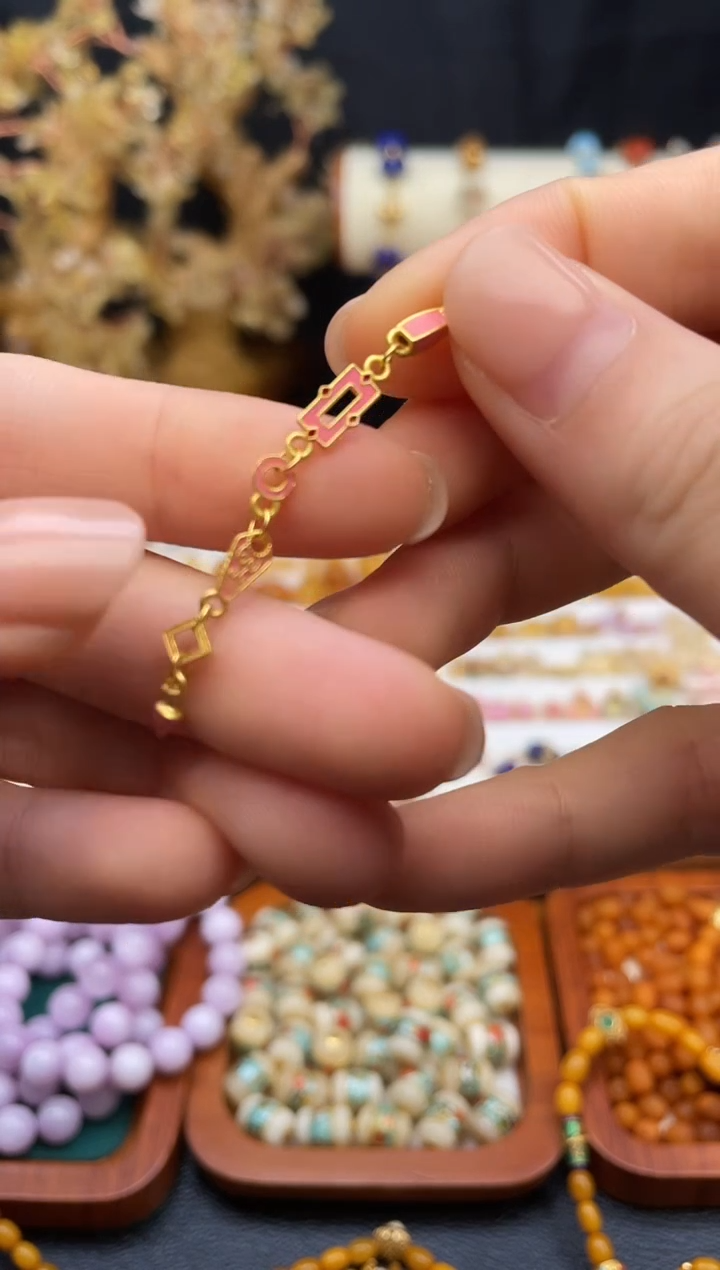 无925银金色烧蓝延长链（一个装）