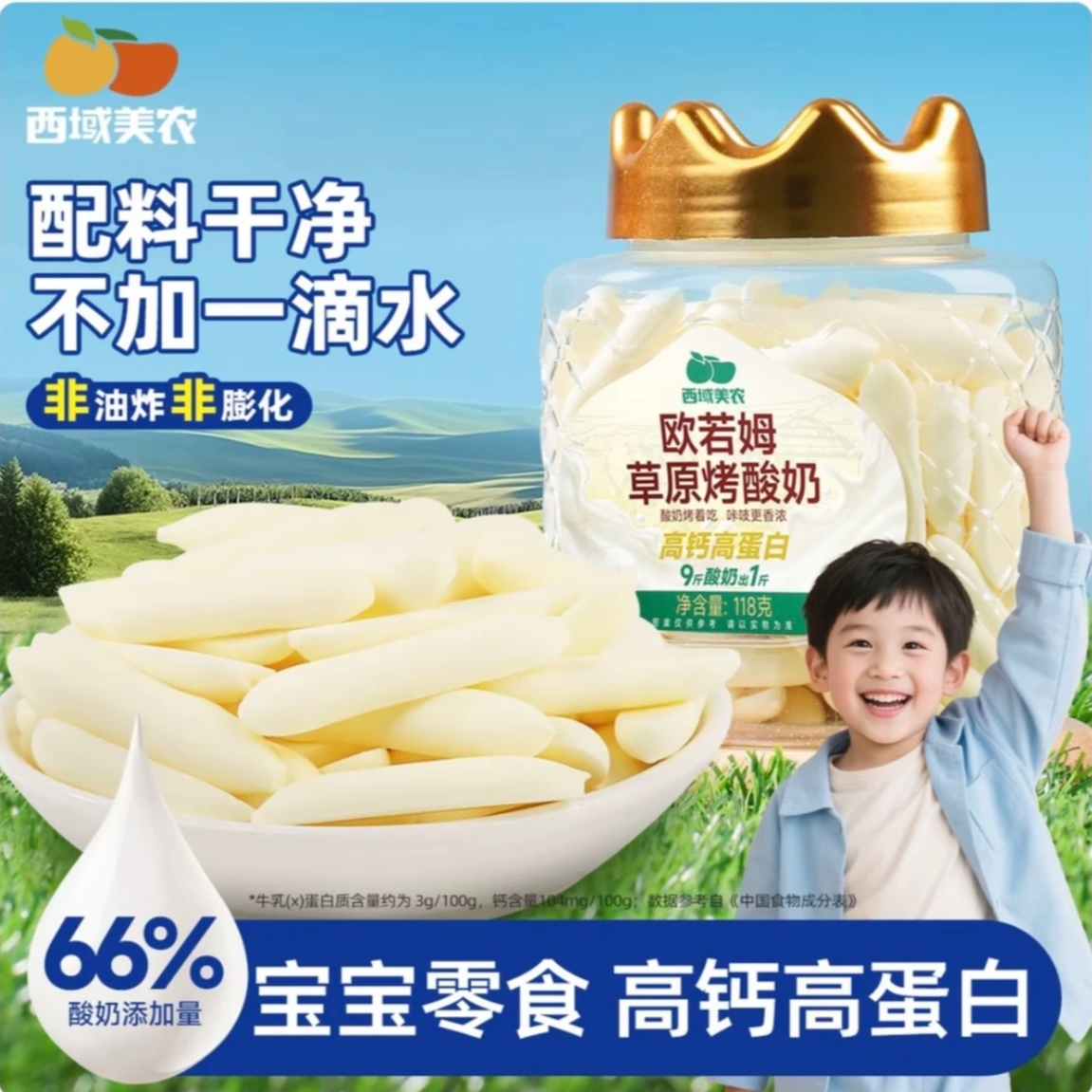 西域美农欧若姆草原烤酸奶118g高钙高蛋白质儿童零食内蒙特产营养