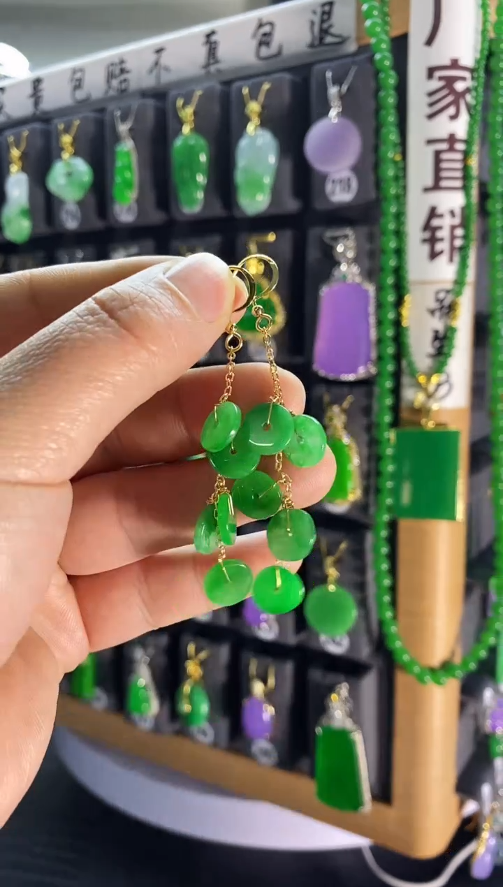 【闪购商品】翡翠耳饰银S925镶嵌319...