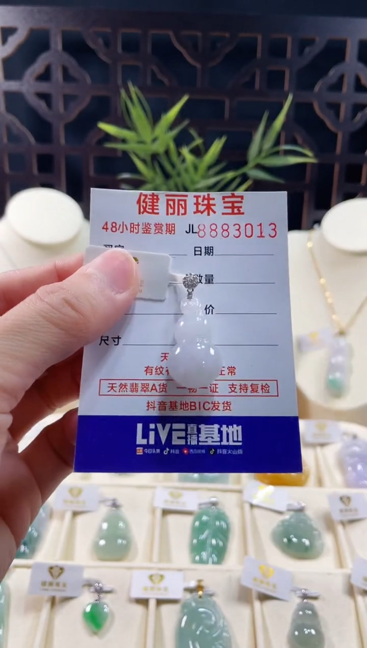 【闪购商品】翡翠颈饰银S925镶嵌天然缅甸翡翠 葫芦(一物一证)