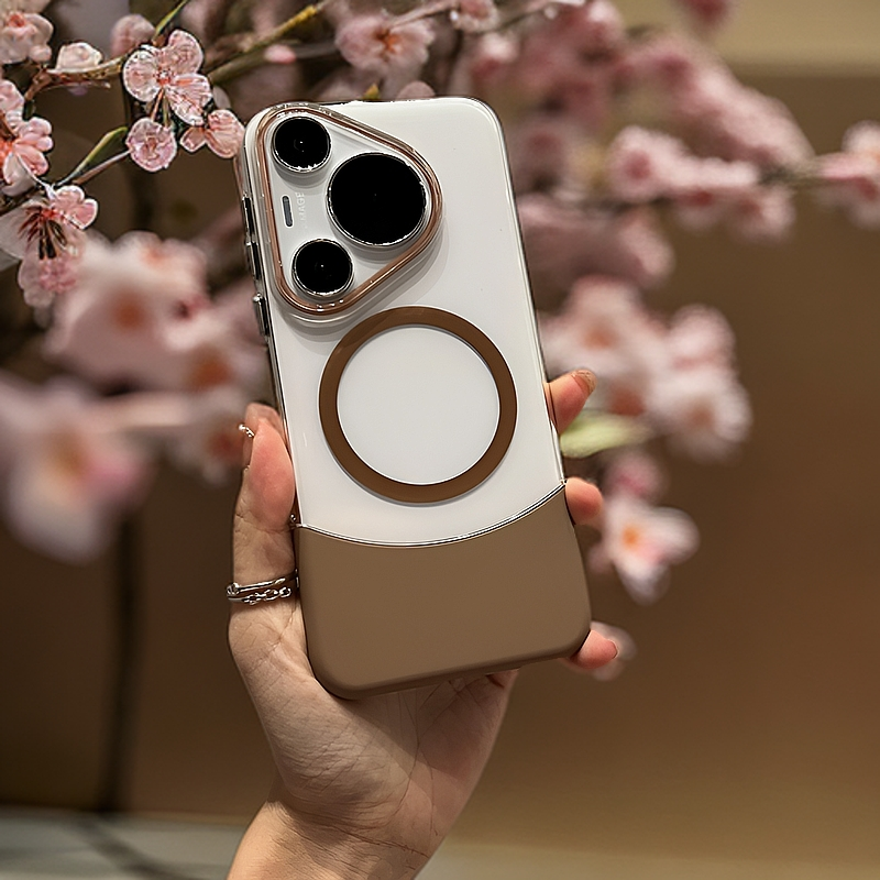 高透上下插分体适用华为pura70pro手机壳透明磁吸苹果17p超薄防摔