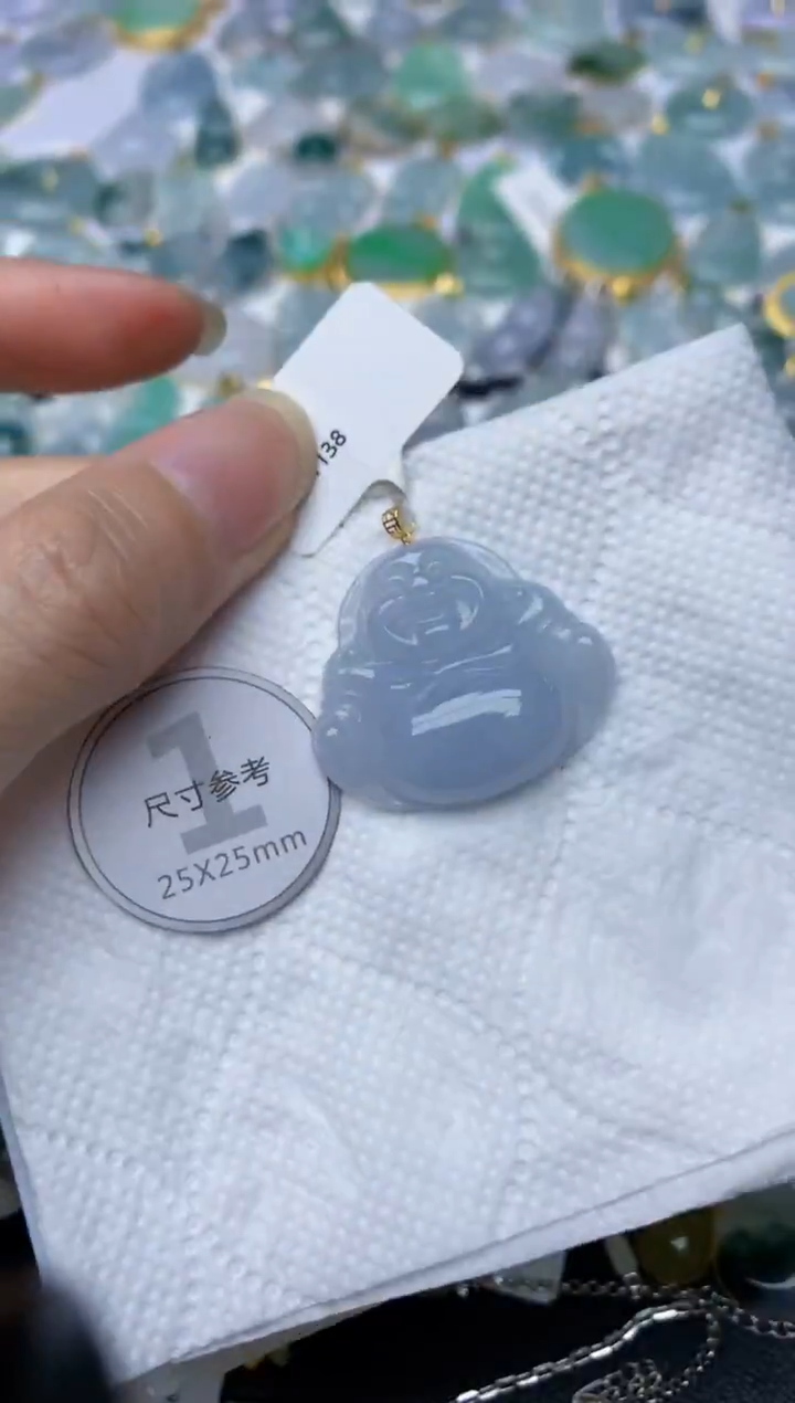 颈饰18K金镶嵌翡翠天然A货翡翠