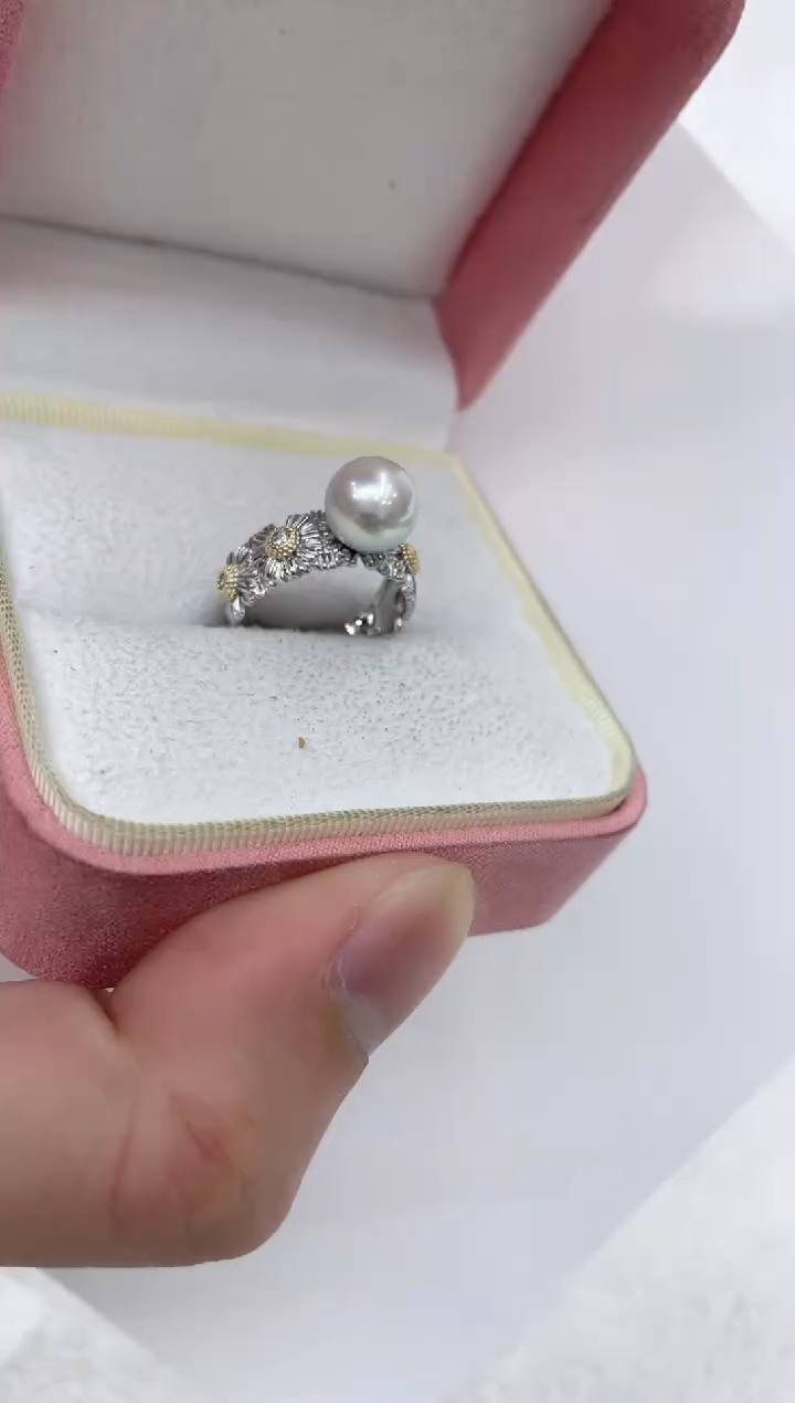 【闪购商品】海水珍珠戒指银S925镶嵌海水珍珠戒指