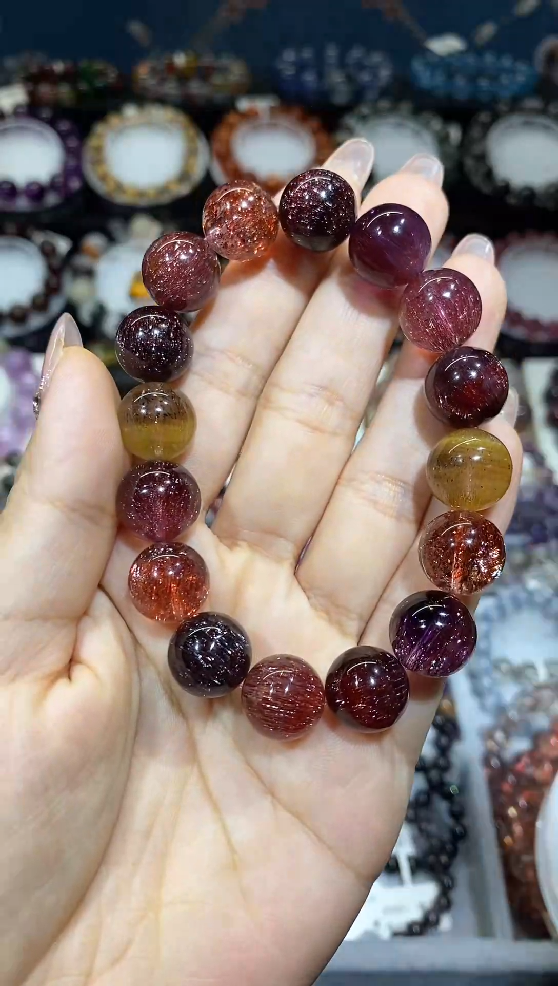 未镶嵌手串水晶稀有色超七12+