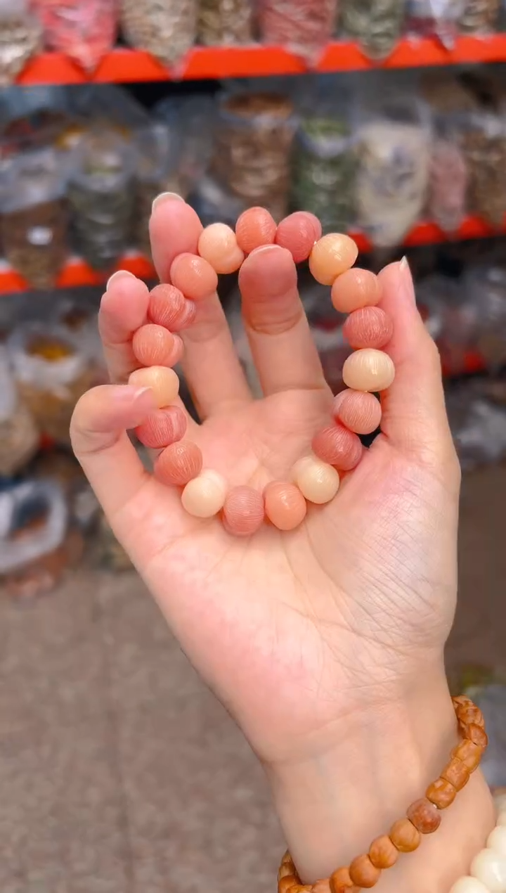 吊坠菩提根/象牙果粉色屁桃单圈