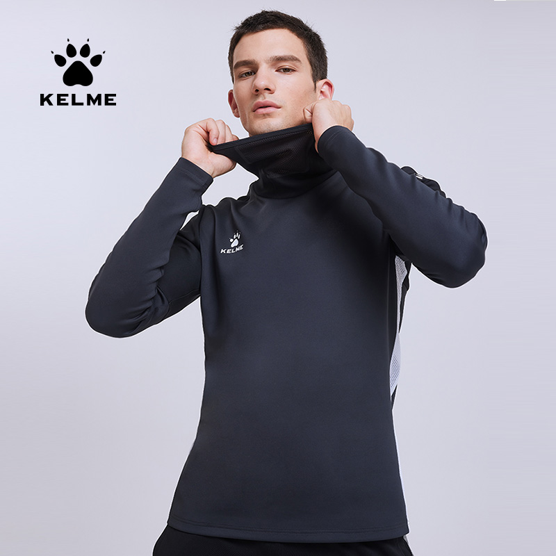 卡尔美旗舰店足球跑步运动面罩卫衣男春秋套头衫运动卫衣男BX