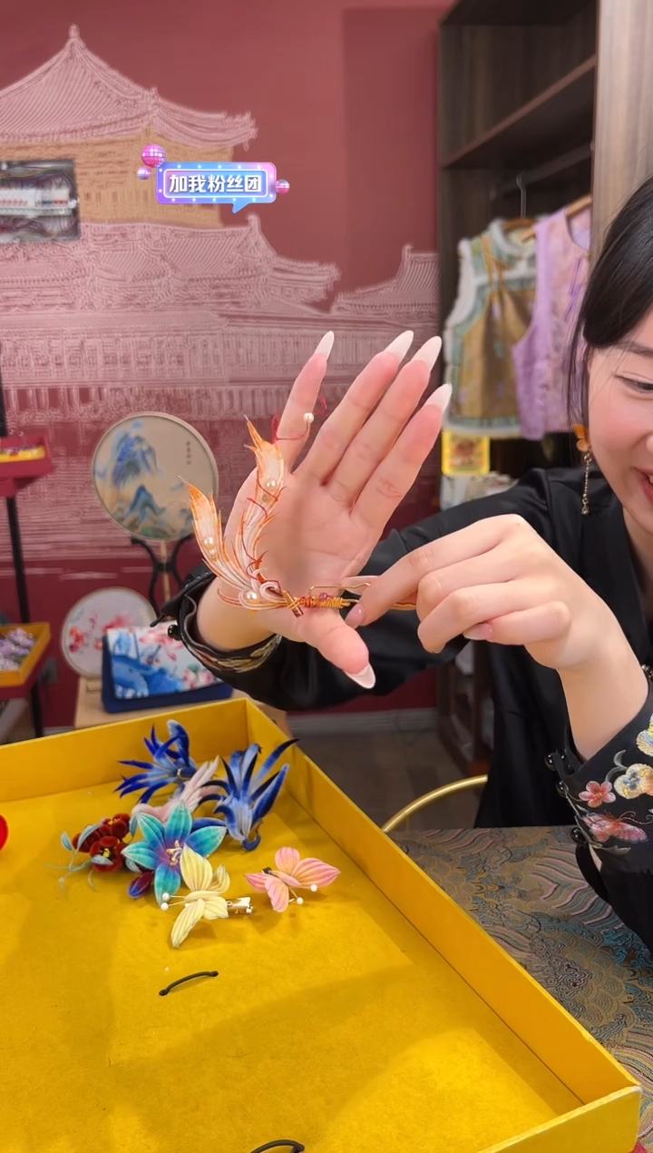 【闪购商品】刺绣非遗绒花（发饰）