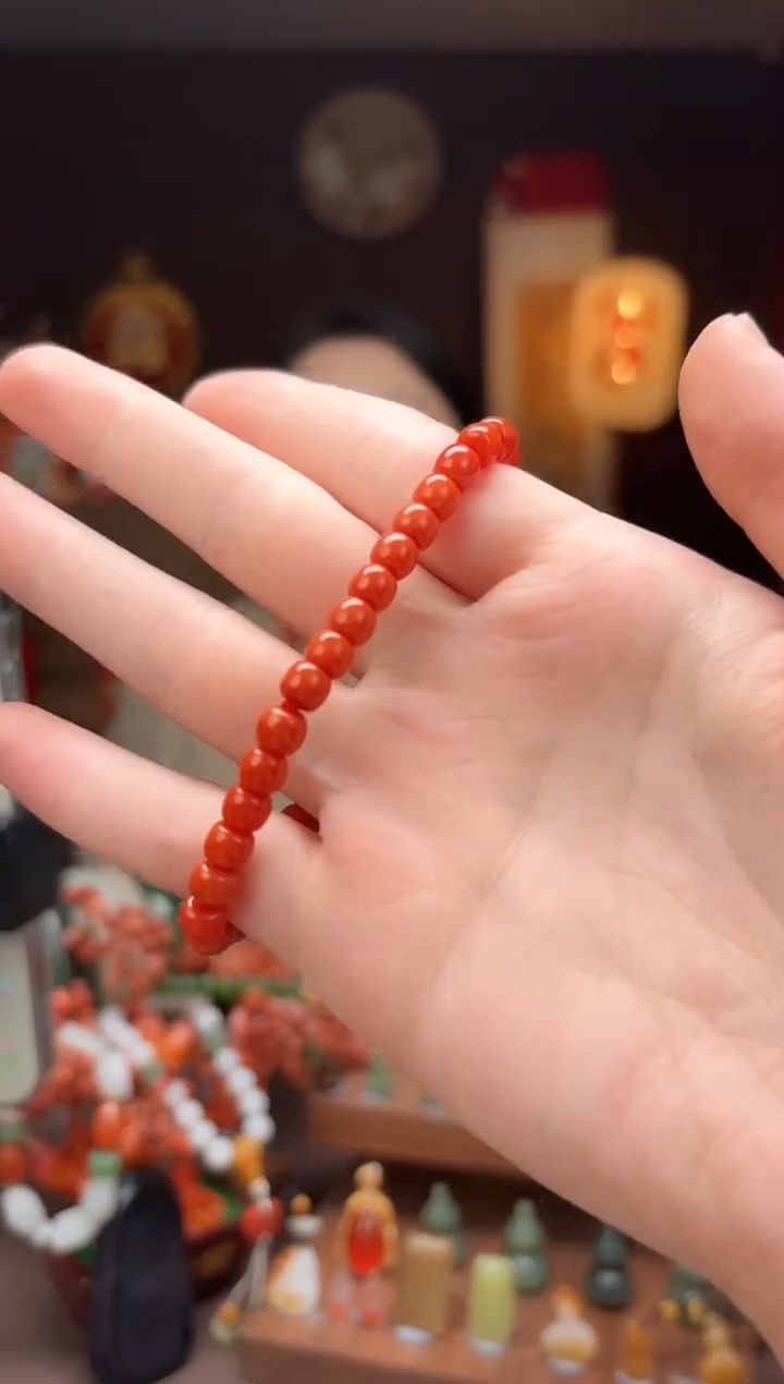 【闪购商品】南红玛瑙0958-f51老型珠手串未镶嵌-