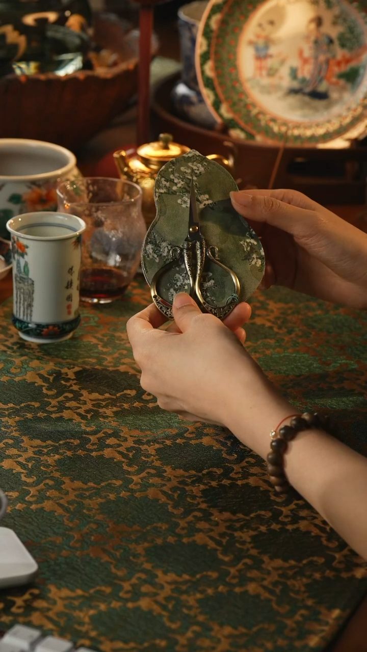 瓷片茶剪三件套                         