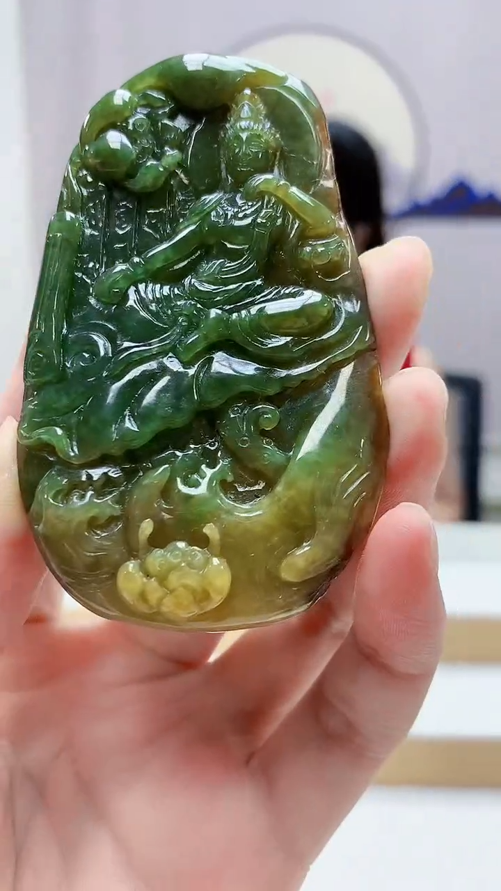 未镶嵌定制翡翠4852zm-毛货挂件观音34