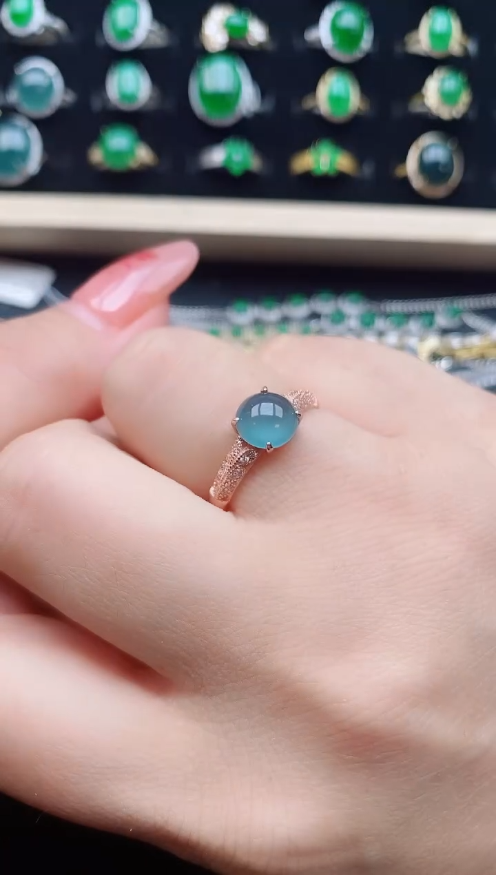 【闪购商品】翡翠戒指银S925镶嵌32132