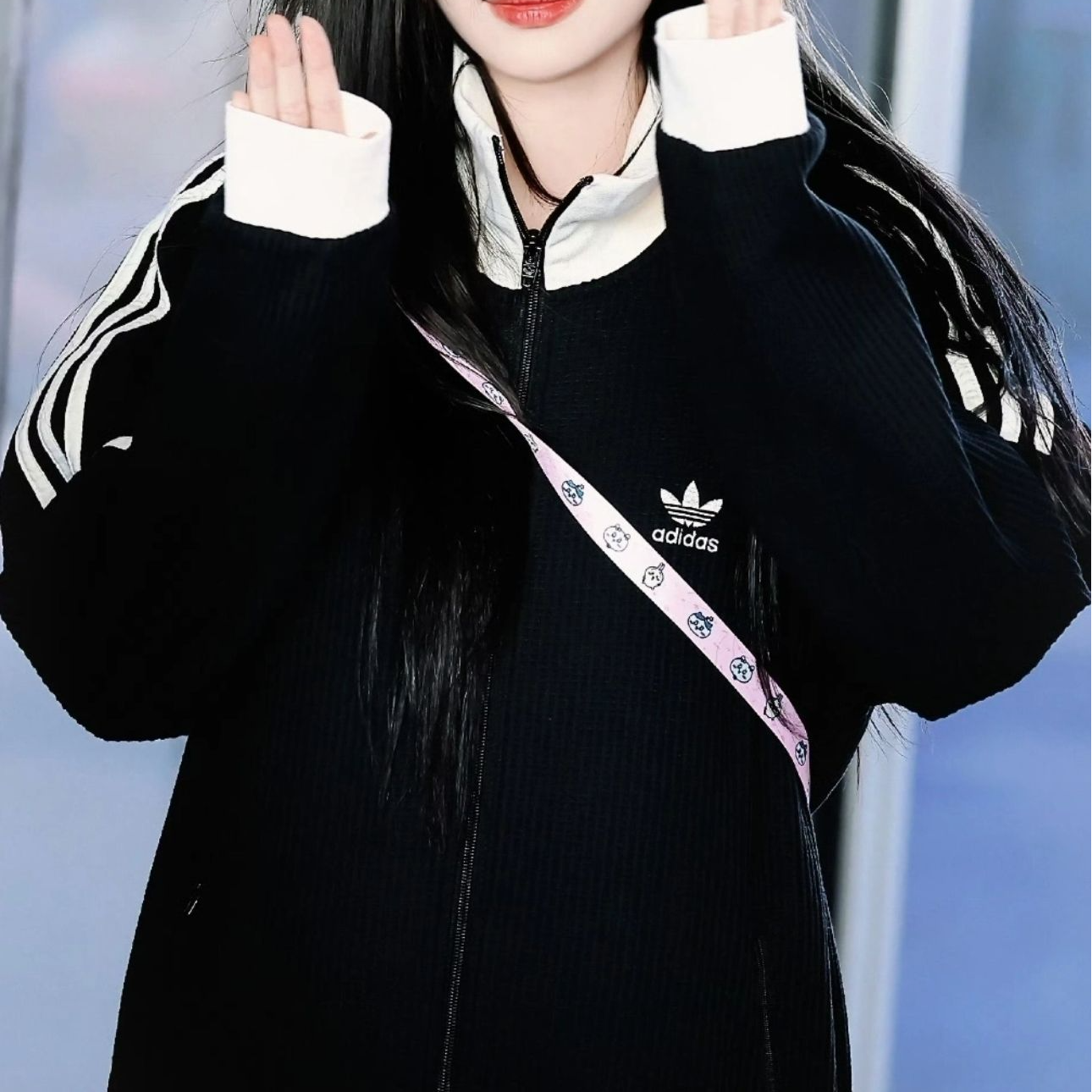 adidas/阿迪达斯男女华夫格运动休闲长袖经典夹克外套 JW0110