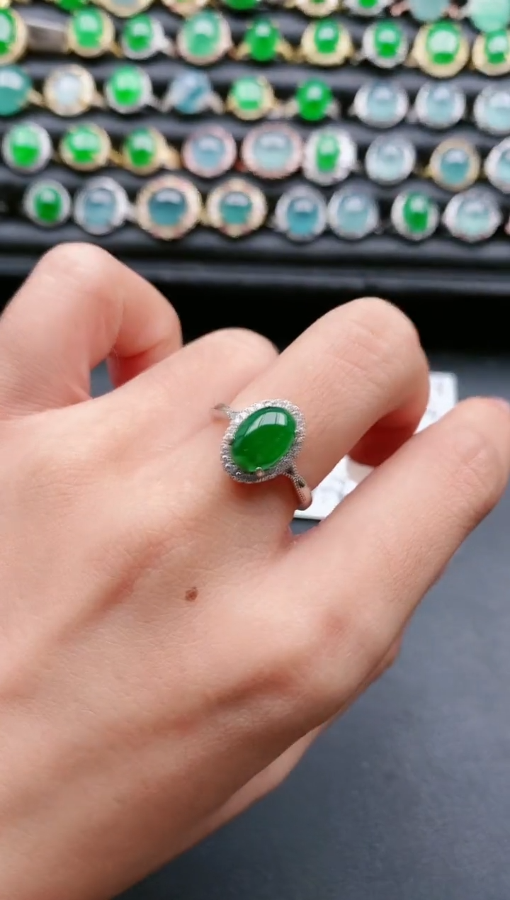 【闪购商品】翡翠戒指银S925镶嵌1111111111