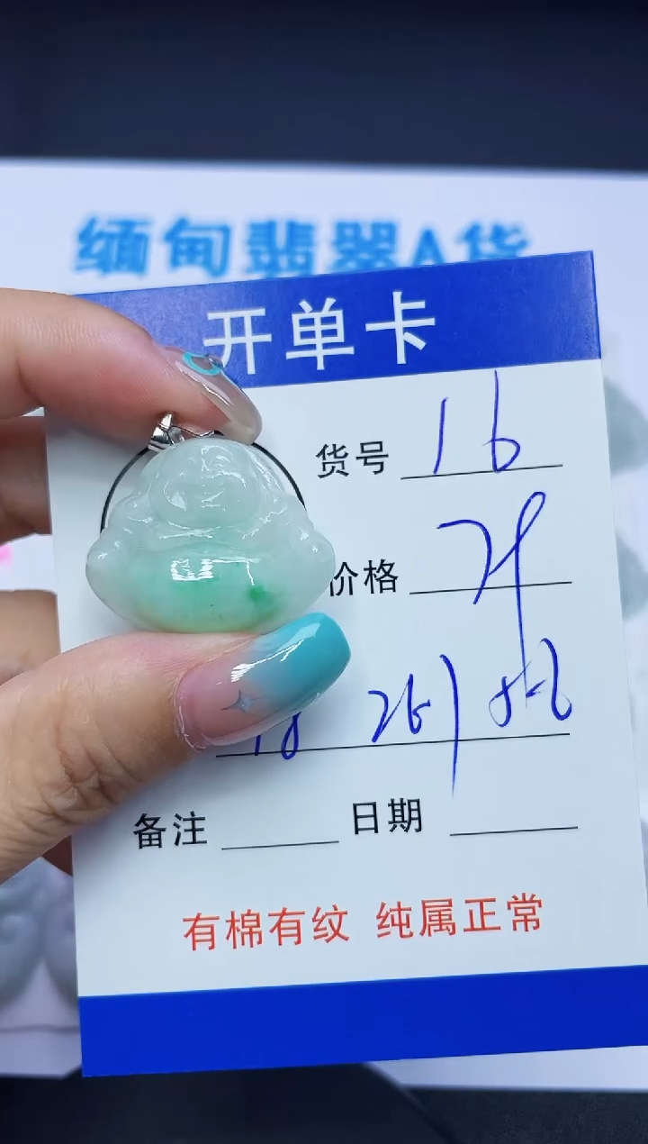 翡翠未镶嵌吊坠(赠链)16