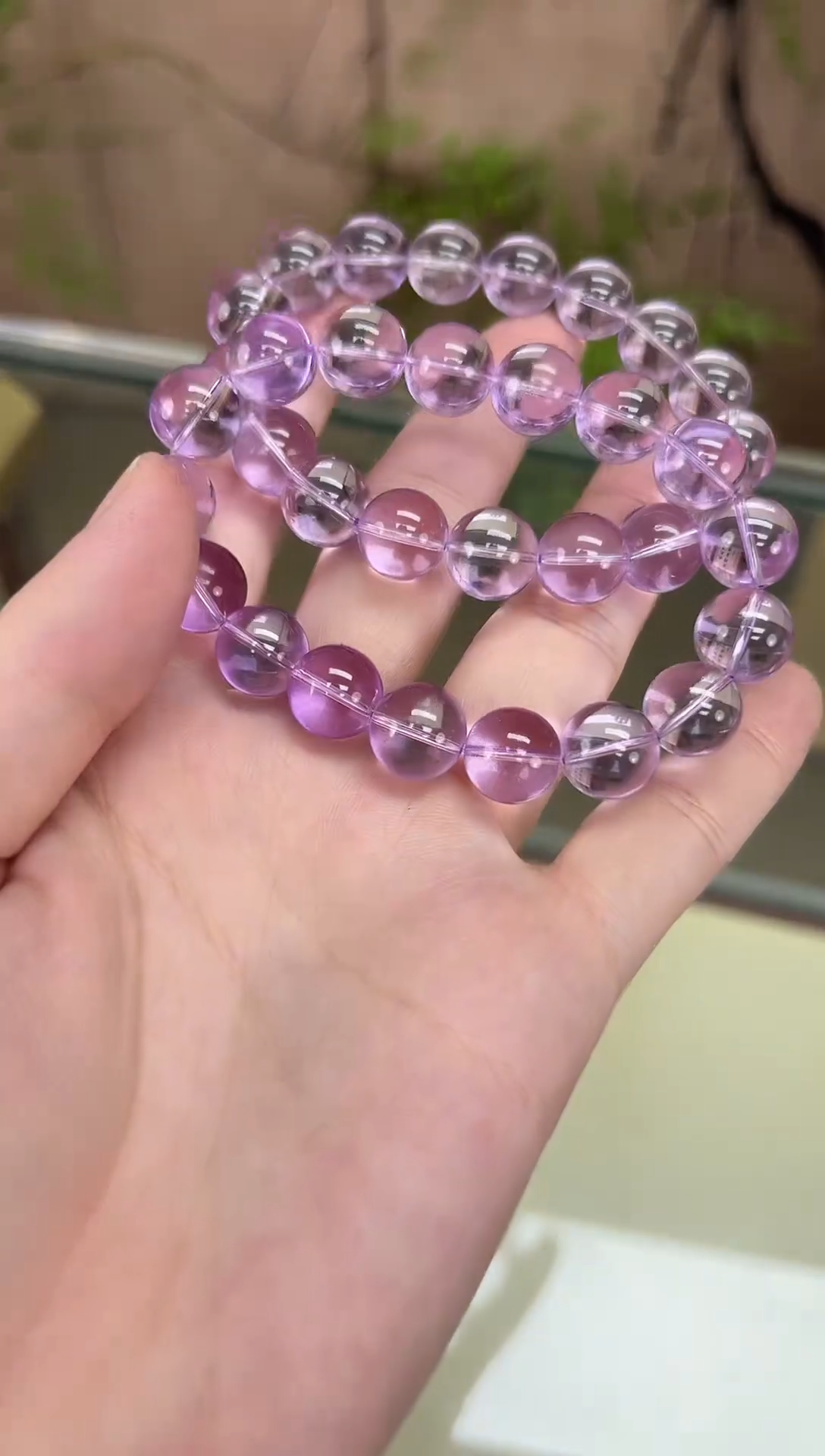 未镶嵌手链水晶玻利维亚紫12mm