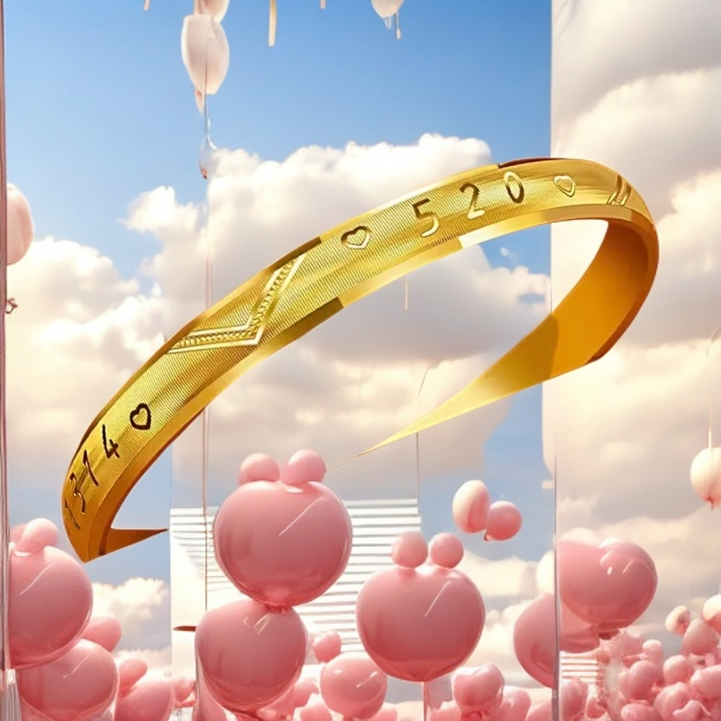 【新年礼物】女士手镯子亮面龙凤百福love轻奢手环女生首饰订婚礼物