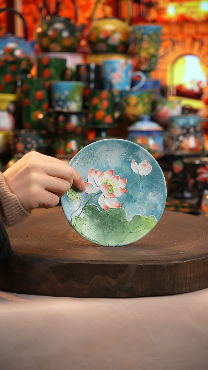 油画  釉下彩   盘 