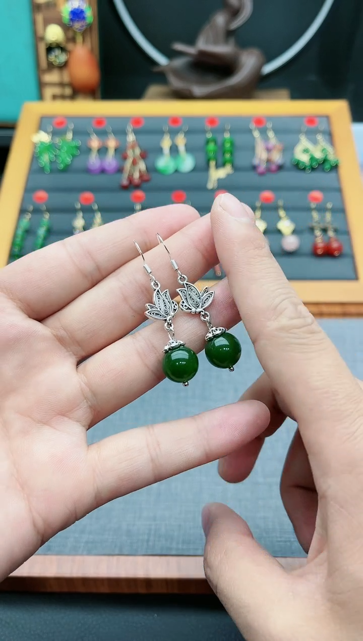 【闪购商品】玛瑙/玉髓耳钉银S925镶嵌429000