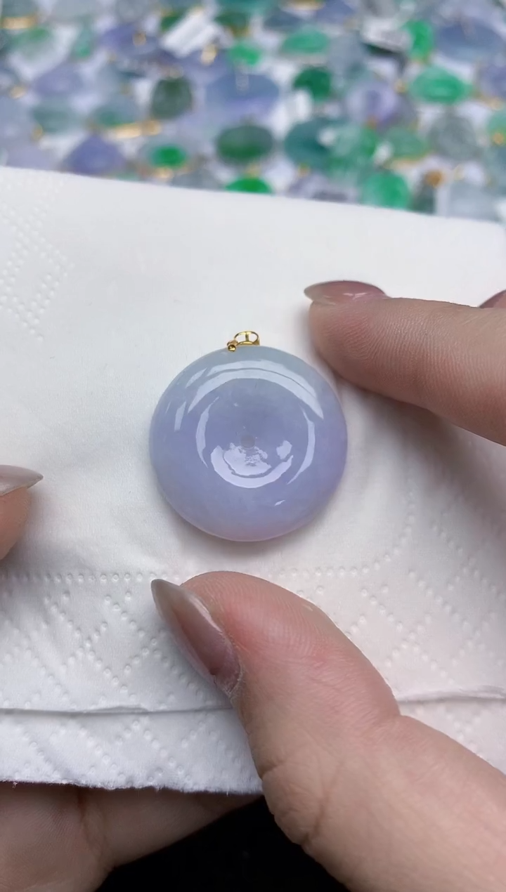 【闪购商品】翡翠颈饰18K金镶嵌天然翡翠A货