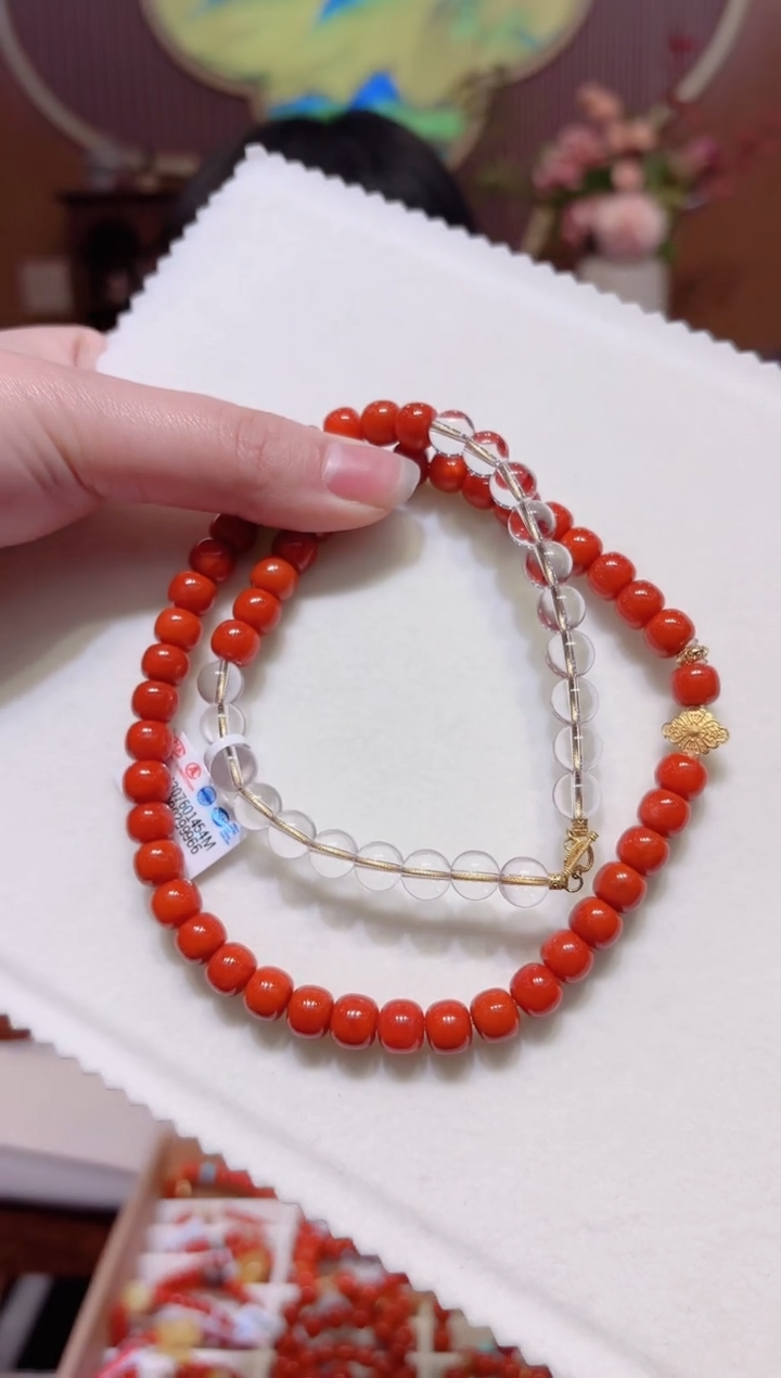 【闪购商品】南红玛瑙手串18K金镶嵌设计款珠串