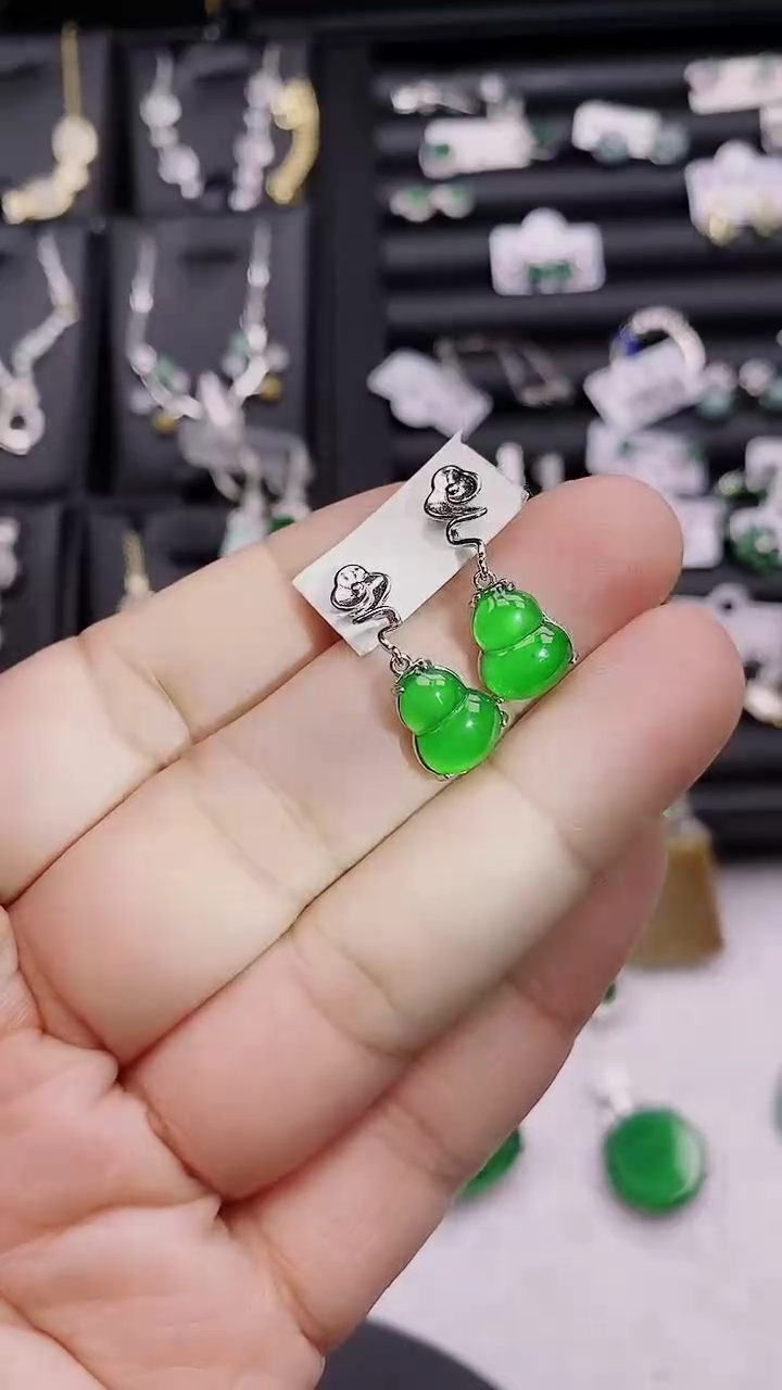 合金翡翠耳饰40    