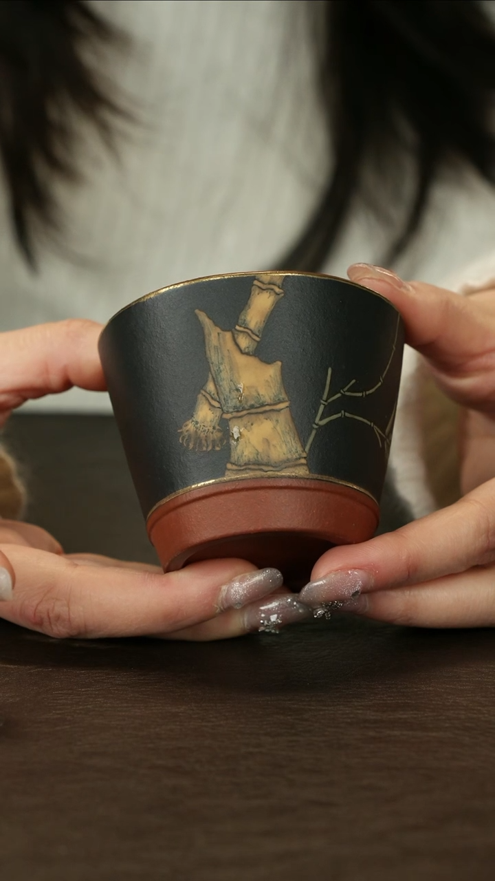 【闪购商品】紫砂茶杯直播福利悟土吴勇竹影599品茗杯