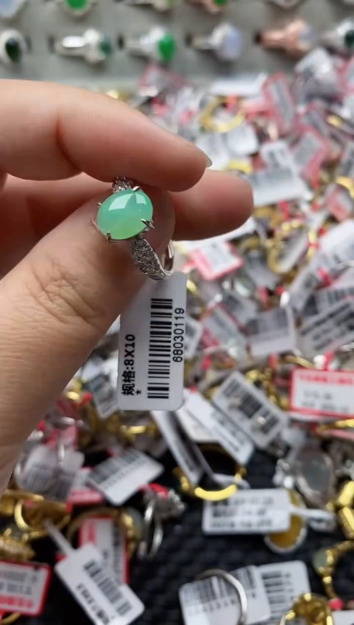 【闪购商品】翡翠戒指银S925镶嵌333333---3