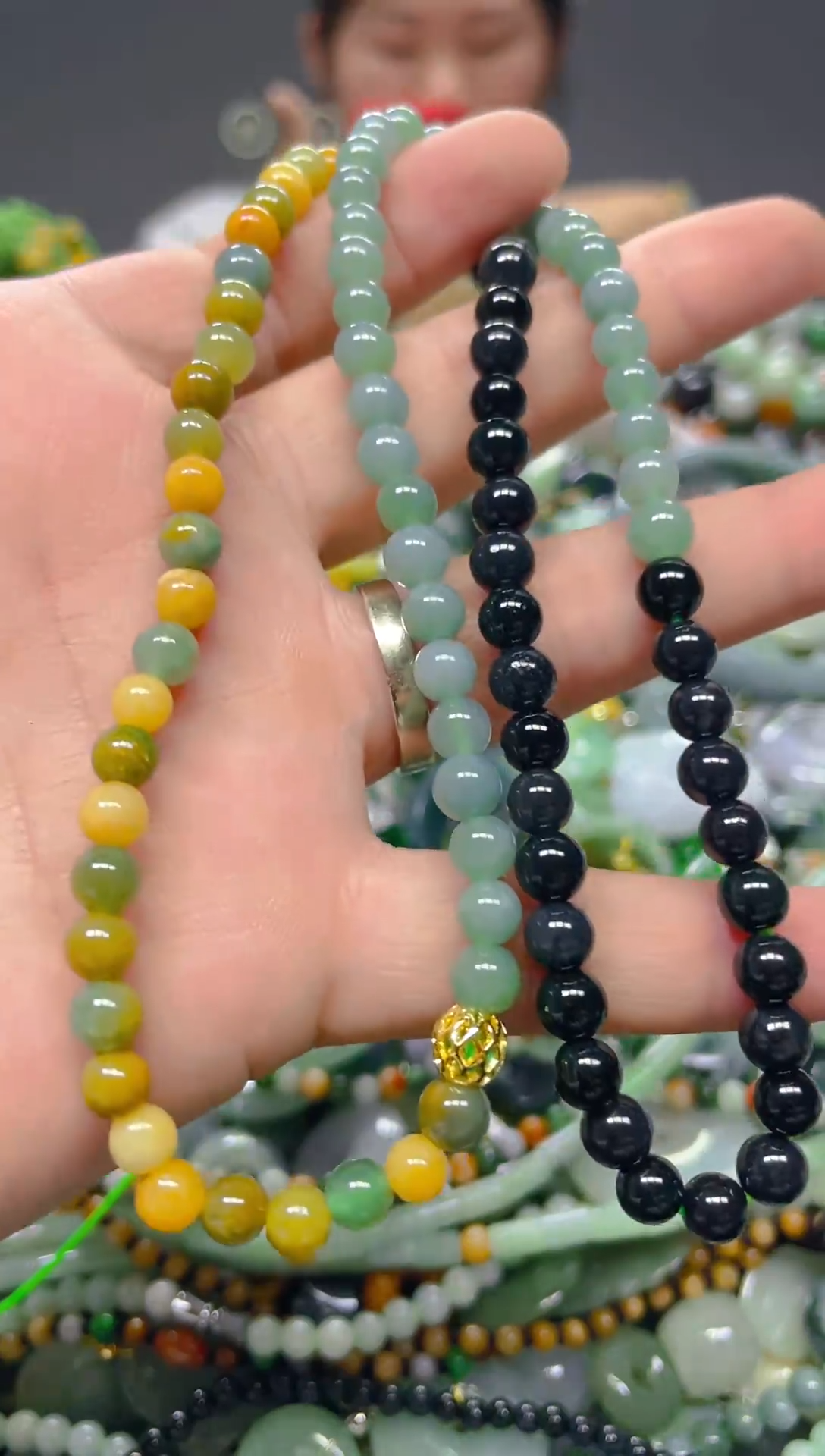 翡翠未镶嵌颈饰6mm/C/翡翠A货,一件也是批发价